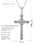 S925 Sterling Silver Moissanite Cross Pendant Necklace for Women, Fashionable and Minimalist
