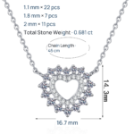 S925 Sterling Silver Moissanite Necklace for Women, Heart Cutout Collarbone Chain, Chic Fashion