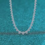 S925 Sterling Silver Moissanite Necklace for Women, Luxurious Full Diamond Look, Fashionable Stackable Design