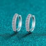 S925 Sterling Silver Full Moissanite Stud Earrings for Women, Fashionable, Simple, Daily Commute, Exquisite