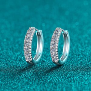 S925 Sterling Silver Full Moissanite Stud Earrings for Women, Fashionable, Simple, Daily Commute, Exquisite