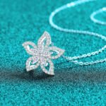 S925 Sterling Silver Moissanite Necklace for Women, Sweet Flower Pendant, Exquisite and Elegant