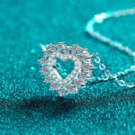 S925 Sterling Silver Moissanite Necklace for Women, Heart Cutout Collarbone Chain, Chic Fashion
