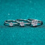 50 Point 1 Carat Moissanite S925 Sterling Silver Ring for Women