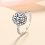 925 Silver Women's Ring with Micro-Setting Oval 1ct 2ct Moissanite Wedding Band