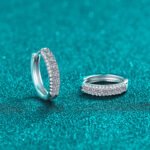 S925 Sterling Silver Full Moissanite Stud Earrings for Women, Fashionable, Simple, Daily Commute, Exquisite