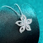 S925 Sterling Silver Moissanite Necklace for Women, Sweet Flower Pendant, Exquisite and Elegant