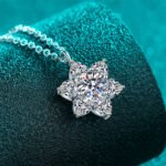 S925 Sterling Silver Moissanite Snowflake Necklace for Women, Fashionable Simple Pendant, Sweet and Cute Collarbone Chain