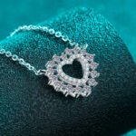 S925 Sterling Silver Moissanite Necklace for Women, Heart Cutout Collarbone Chain, Chic Fashion