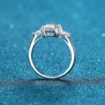 S925 Silver Ring for Women, 3 Carat Moissanite, Unique Geometric Design
