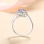 925 Silver Women's Ring with Micro-Setting Oval 1ct 2ct Moissanite Wedding Band