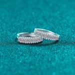 S925 Sterling Silver Full Moissanite Stud Earrings for Women, Fashionable, Simple, Daily Commute, Exquisite