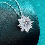 S925 Sterling Silver Moissanite Sunflower Necklace for Women, Clavicle Chain, Minimalist Pendant, Luxury Style