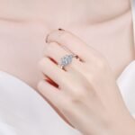 S925 Silver Ring for Women, 3 Carat Moissanite, Unique Geometric Design