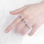 50 Point 1 Carat Moissanite S925 Sterling Silver Ring for Women