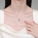 S925 Sterling Silver Moissanite Sunflower Necklace for Women, Clavicle Chain, Minimalist Pendant, Luxury Style