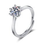 50 Point 1 Carat Moissanite S925 Sterling Silver Ring for Women