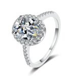 925 Silver Women's Ring with Micro-Setting Oval 1ct 2ct Moissanite Wedding Band
