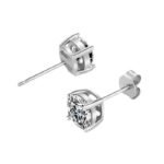Moissanite Classic Four-Prong Stud Earrings S925 Silver 1ct High-End Minimalist Women