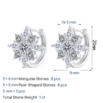 S925 Sterling Silver Moissanite Flower Earrings for Women, Sweet and Fashionable, Trendy and Stylish