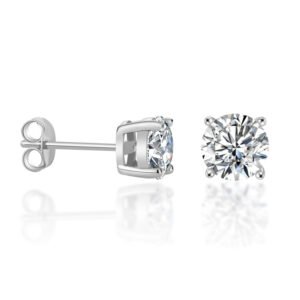 Moissanite Classic Four-Prong Stud Earrings S925 Silver 1ct High-End Minimalist Women
