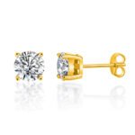 Moissanite Classic Four-Prong Stud Earrings S925 Silver 1ct High-End Minimalist Women