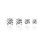 Moissanite Classic Four-Prong Stud Earrings S925 Silver 1ct High-End Minimalist Women