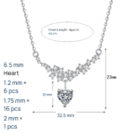 S925 Sterling Silver Moissanite Necklace Full Drill Star Heart Design Luxury Choker Chain