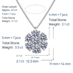 S925 Sterling Silver Full Moissanite Necklace for Women Sunflower Box Chain Simple Daily Versatile Exquisite