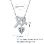 S925 Sterling Silver Moissanite Heart Necklace, Minimalist Design, Light Luxury Choker, Ins Style