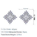 S925 Sterling Silver Moissanite Earrings Snowflake Marquise Women's Fashion Elegant Drop Earrings