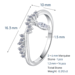S925 Sterling Silver Full Moissanite Ring for Women, Light Luxury Exquisite High-End Temperament Ring Gift