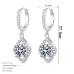 S925 Sterling Silver Moissanite Stud Earrings for Women, Fashionable Teardrop Dangle Earrings, Simple and Elegant, Daily Wear