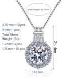 S925 Sterling Silver Moissanite Sunflower Pendant Necklace for Women, Ins Simple Fashion Versatile