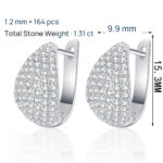 S925 Sterling Silver Moissanite Drop Pear-Shaped Earrings Minimalist High-End Women's Fashion Ear Accessories