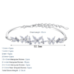 S925 Sterling Silver Full Moissanite Butterfly Bracelet for Women, Luxury, Exquisite, Simple Daily Wear