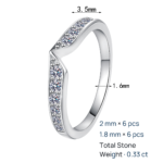 S925 Sterling Silver Moissanite Ring Set