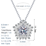 S925 Sterling Silver Moissanite Pendant Necklace for Women, Pentagon Pendant, Fashionable Trendy Choker