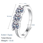 S925 Sterling Silver Moissanite Ring for Women 50 Points Eternity Band Simple Versatile Exquisite Daily Commuter Fashion