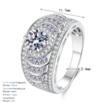 S925 Sterling Silver Moissanite Ring for Women, Bold Statement Ring, Fashion Jewelry