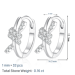 S925 Silver Moissanite Earrings with Knot Design, Fashionable Ear Accessories