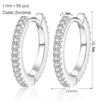 S925 Sterling Silver CZ Ear Cuff Minimalist Full Pave Earrings Fashionable Simple Daily Versatile