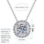 S925 Sterling Silver Moissanite Necklace for Women, Luxurious Square Pendant, Exquisite and Elegant Choker