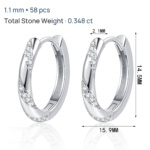 S925 Sterling Silver Moissanite Earrings for Women, Elegant Ear Cuff, Minimalist Style, Holiday Gift