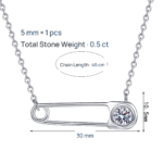 S925 Sterling Silver Moissanite Necklace for Women, Paperclip Pendant, Minimalist Versatile Design, Exquisite Gift