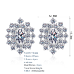 S925 Sterling Silver Moissanite Earrings for Women Sunflower Full Set Vintage Elegant