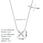 S925 Sterling Silver Moissanite Four-Leaf Clover Necklace for Women, Delicate and Fresh Daily Wear