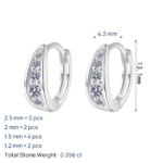 S925 Sterling Silver Moissanite Earrings for Women, Simple Ear Cuff, Daily Versatile Student Gift