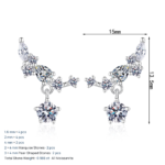 S925 Sterling Silver Moissanite Stud Earrings for Women, Small Wing Design, Minimalist Elegant Style