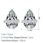 S925 Sterling Silver Moissanite Drop Earrings for Women, Elegant Light Luxury